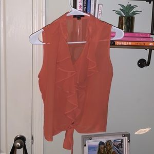 Burnt orange ruffled business top!